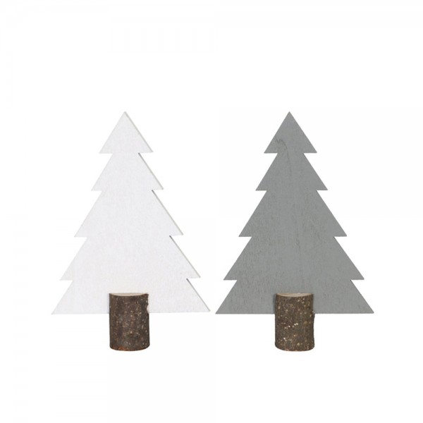 Tannenbaum aus Holz Weiß/Grau sortiert Henry